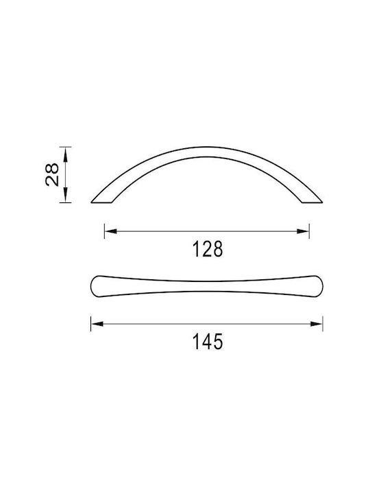Domoletti Möbelgriff aus Chrom Metall 145mm Lochabstände 145mm