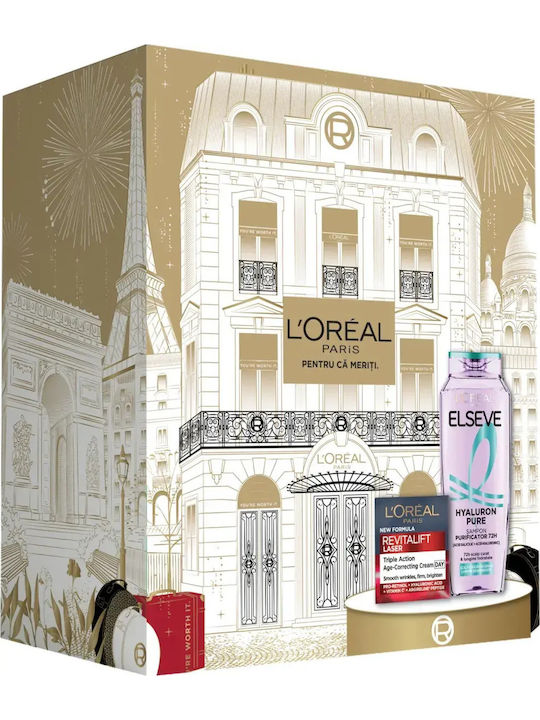 L'oreal Paris Face Body Care Gift Set Revitalift Laser Anti-wrinkle Day Cream 50 Ml + Elseve Hyaluron Pure Purifying Shampoo Oily Scalp Roots Dehydrated Lengths 400 Ml L'oreal Paris Face Body Care Gift Set Revitalift Laser Anti-wrinkle Day Cream 50 Ml + Elseve Hyaluron Pure Purifying Shampoo Oily Scalp Roots Dehydrated Lengths 400 Ml