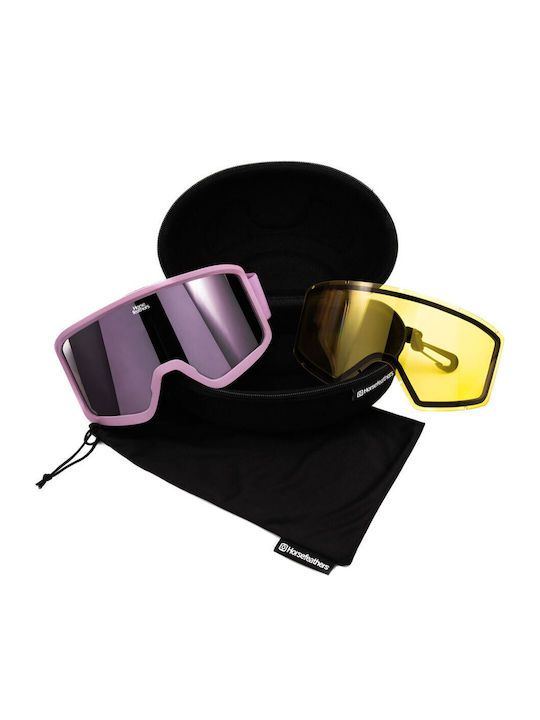 Horsefeathers Ski- und Snowboardbrille für Erwachsene Rosa mit rosa Spiegel-/getöntem Glas