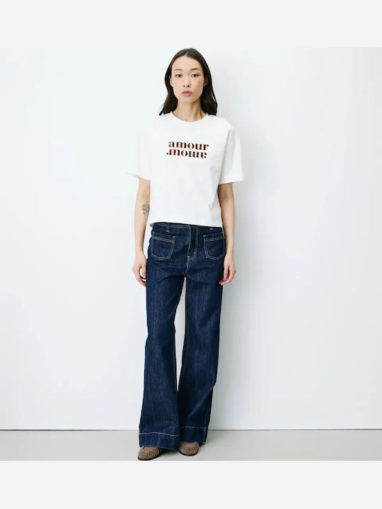Damen T-Shirt Beige