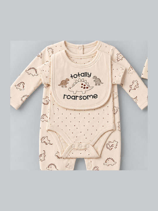 Serafino Set Onesie With Accessories Beige 5 Pieces
