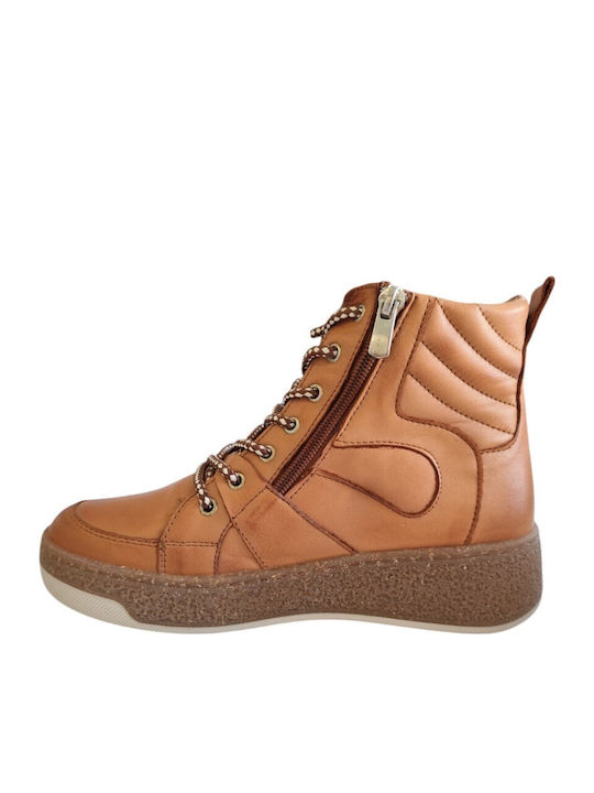 Leather Women's Chelsea Ankle Boots Tabac Brown