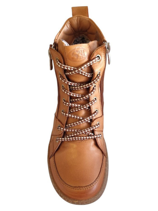 Leather Women's Chelsea Ankle Boots Tabac Brown