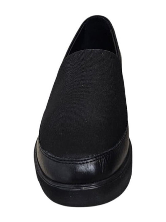 Damen Slip-Ons Leder Schwarze F316-MAUR