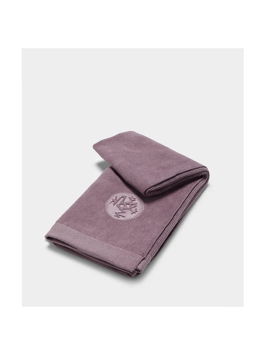Manduka Fitnesshandtuch Hand Doppelstrick Mikrofaser Equa Hot Hand Yoga Towel Elderberry Maße 41cm X 67cm Gewicht 200 G