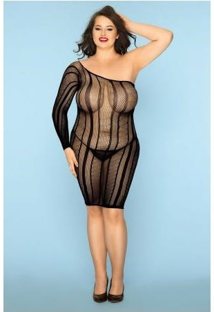 Ophelia's Dream Lingerie One-shoulder Fishnet Dress Queen 10p81173