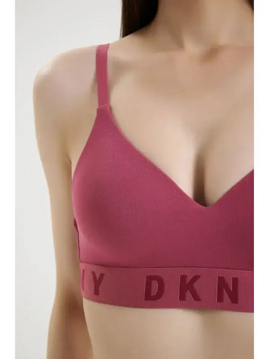 Dkny Безжично Push Up Бюстие Спортно Сутиен Без Банели С Тъмнорозов Цвят Dk4518-i604y