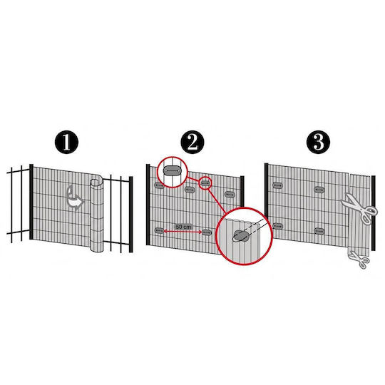 Material De Construcție Pentru Garduri De Grădină Din PVC 3.4x2x15cm Gri