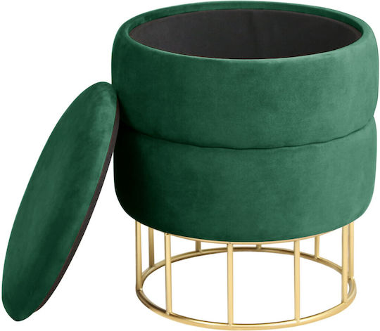 Taburet Camera De Zi Cu Spațiu De Depozitare Elza Verde 37x37x42cm Taburet Camera De Zi Cu Spațiu De Depozitare Elza Verde 37x37x42cm