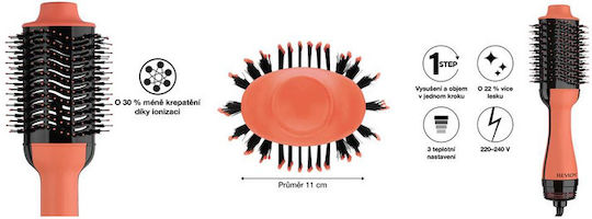 Revlon Volumiser Ionic Ceramic Electric Air Hair Brush 1100W Apricot Edition
