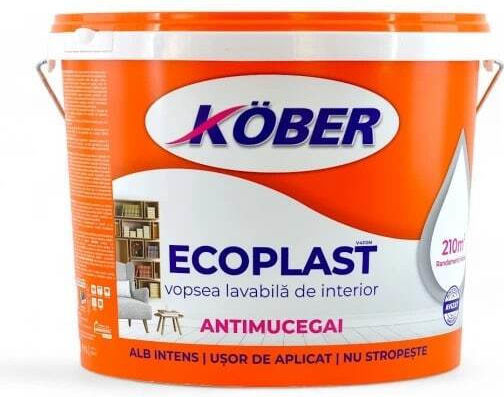 Vopsea De Interior Ecoplast Lavabilă 15l Durabilă Antibacteriană
