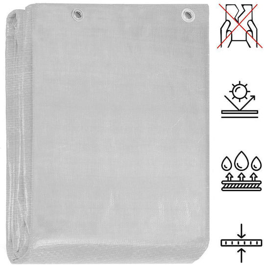 Round Waterproof Tarpaulin 210gr/m² with Diameter 2m Heavy Duty Grey