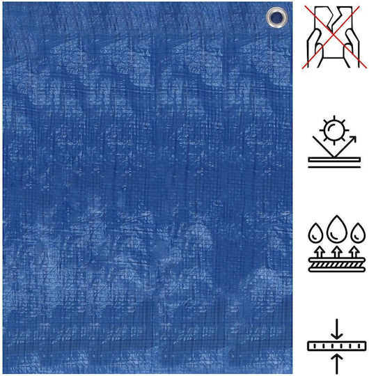 Round Waterproof Tarpaulin 60gr/m² With Diameter 2m Light Type Blue
