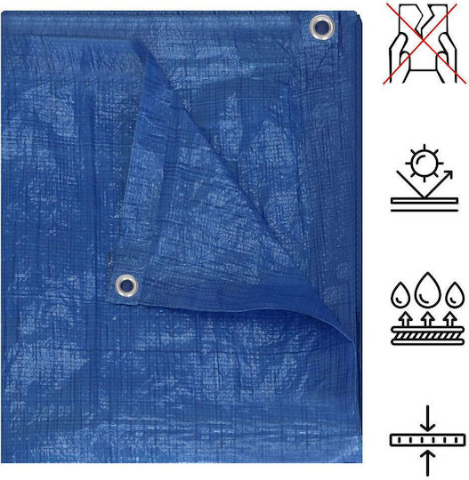 Round Waterproof Tarpaulin 60gr/m² With Diameter 2m Light Type Blue