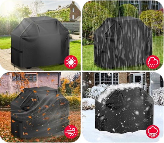 Husă Pentru Grătar Neagră din Oxford cu Protecție UV 117x61x145cm