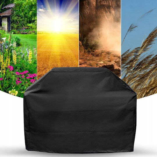 Husă Pentru Grătar Neagră din Oxford cu Protecție UV 117x61x145cm