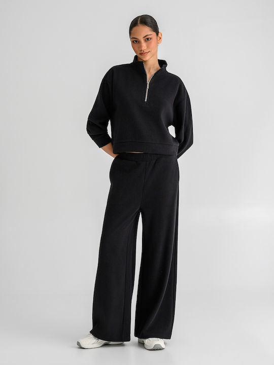 Pantaloni de trening cu pantaloni evazati Black