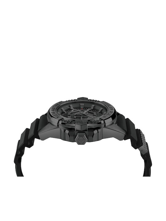 Philipp Plein Men's Watch 45mm Battery with Black Rubber Strap