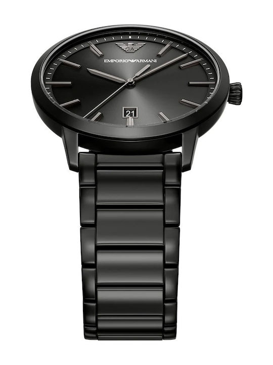 Emporio Armani Ruggero Мъжки Часовник 43mm На Батерия с Черна Стоманена Браслет