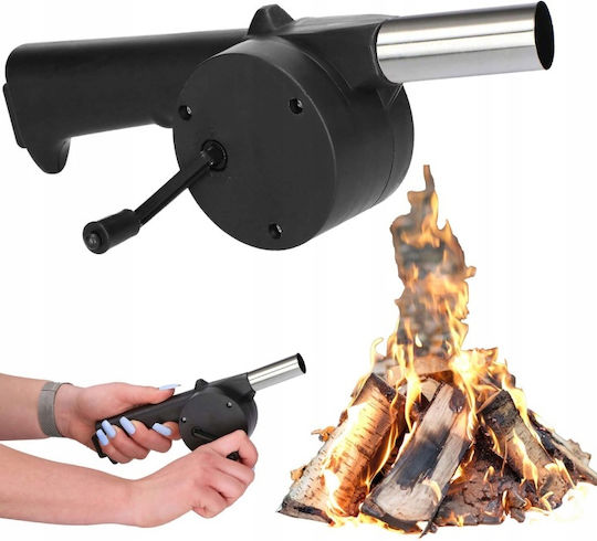 Manual Blower Lighting Grill Fire Fireplace Crank 25 Cm Black