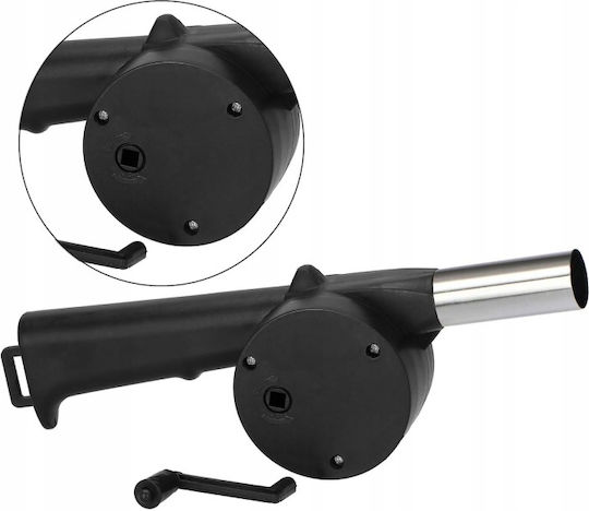 Manual Blower Lighting Grill Fire Fireplace Crank 25 Cm Black