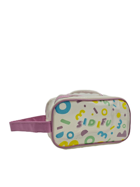 Kulturbeutel Reise Transparent Damen Griff Lila