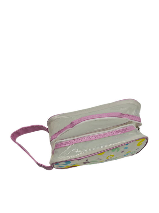 Kulturbeutel Reise Transparent Damen Griff Lila