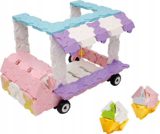 Laq Educational Building Blocks Sweet Collection Ice Cream Wagon Construction Set Moving Parts & Transparent Components