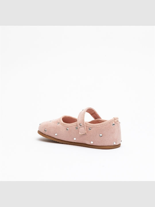 Kids Ballerinas with Hoop & Loop Closure Pink
