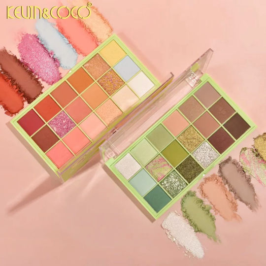 Kevin&Coco Paletă cu Fard de pleoape Matifiantă în Pulbere Multicoloră