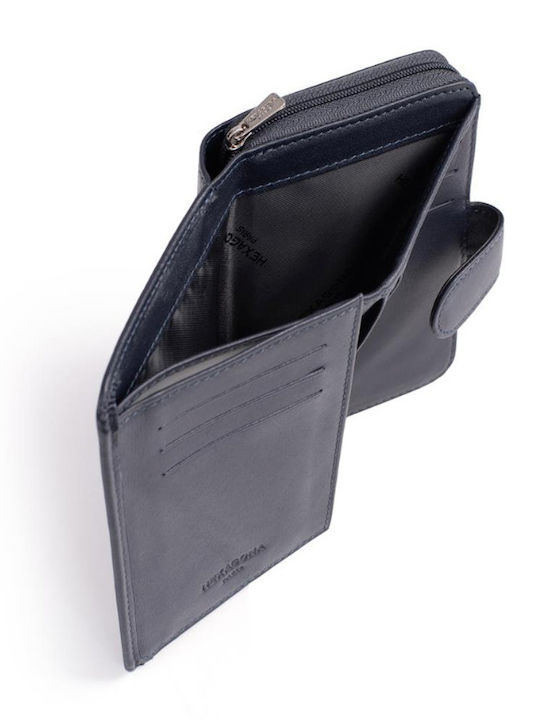 Естествена Кожа Дамски Портфейл с RFID Син