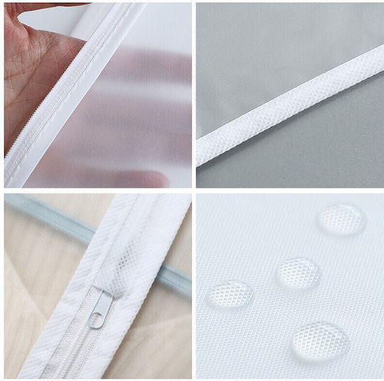 Husă De Depozitare Din Plastic Pentru Costum Paltoane Rochii În Culoare Albă 60x100cm 5 Bucăți