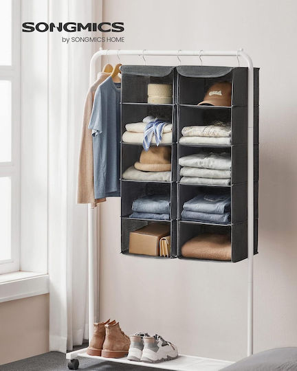 Songmics Organizator Textil Suspendat Pentru Haine, Gri, 30x30x90cm 2 Buc