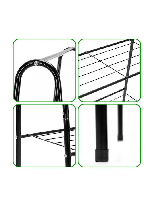 Cuier de podea din metal negru 60x34x150cm