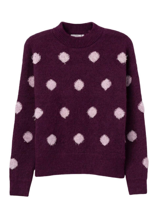 Women's Polka Dot Purple Sweater