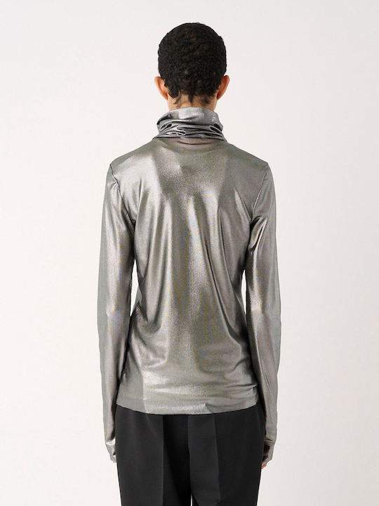 Women's Blouse Long Sleeve Silver