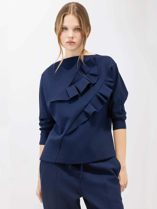 Damenbluse Langärmelig Marineblaue