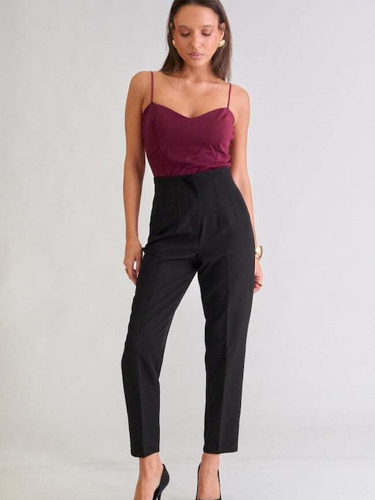 Damen Bluse mit Spaghetti-Träger Burgundisch