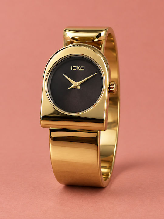 Ieke Damenuhr Batterie mit Rostfreier Stahlarmband Gold/Schwarz Ieke Damenuhr Batterie mit Rostfreier Stahlarmband Gold/Schwarz