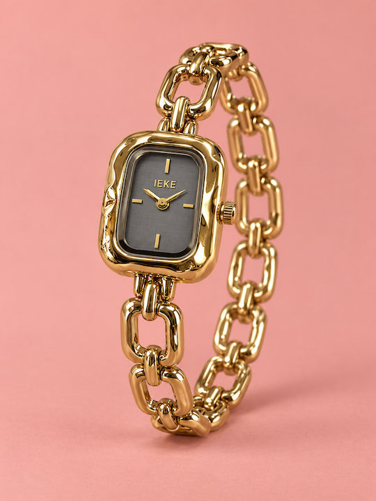 Ieke Damenuhr Batterie mit Metallarmband Gold/Anthrazit