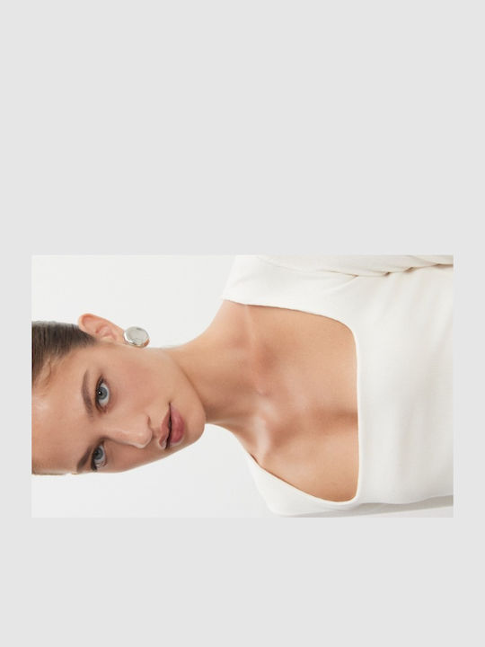 Women's Long Sleeve White Crop Top