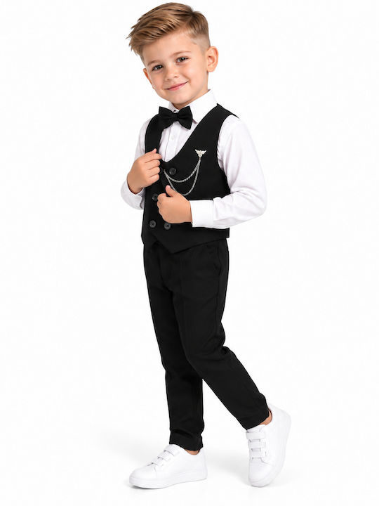 TakTakBaby Costum De Botez Negru 5 Bucăți
