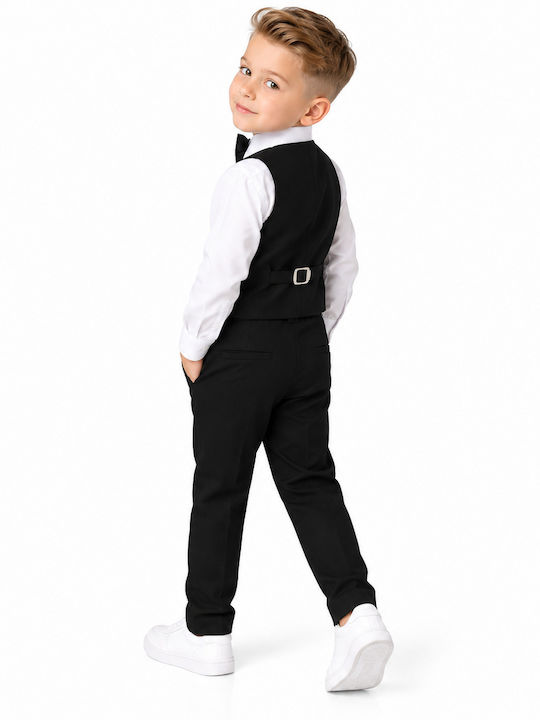 TakTakBaby Baptism Suit with Vest for Boys Black 5 Pieces