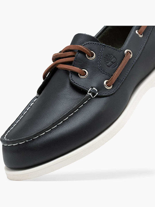 Klassische Boat Leder Damen Boat Shoes in Blau Farbe