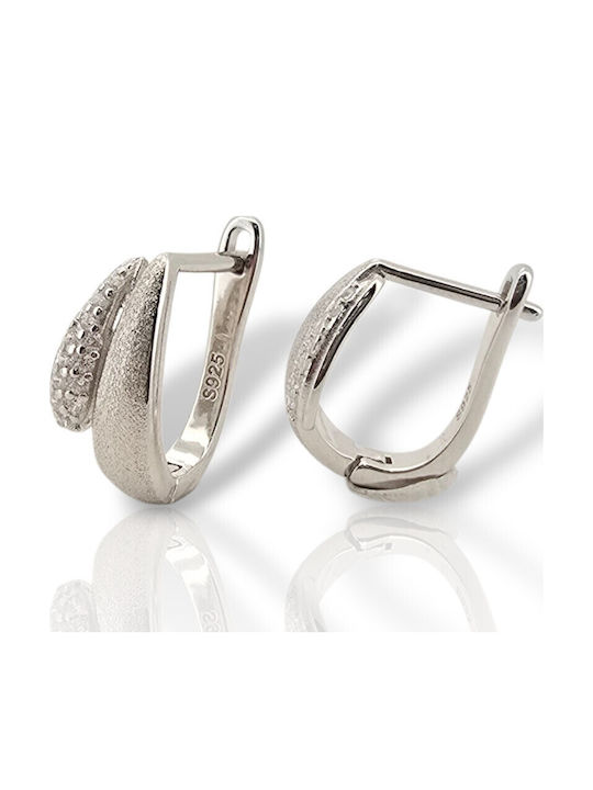 Silver Rhodium Plated Earrings Matte Zircon Code Fc015213