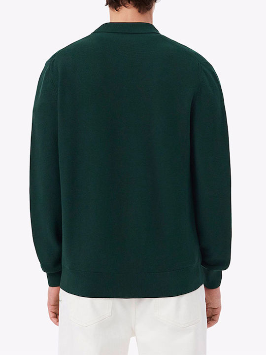 Lacoste Поло пуловер с дълъг ръкав Darkgreen