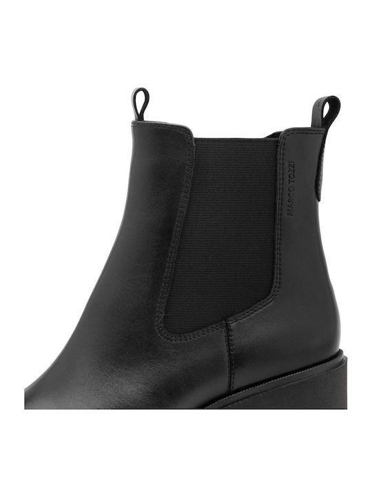 Leder Damen Stiefeletten Schwarz