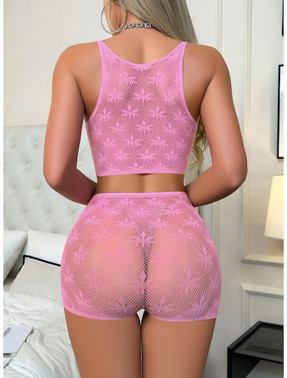 Ophelia's Dream Lenjerie Top Plasă și Pantaloni Scurți 10ww7205