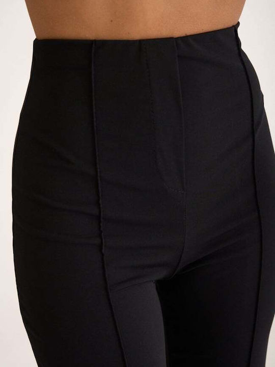 Women's Fabric Capri Trousers Black