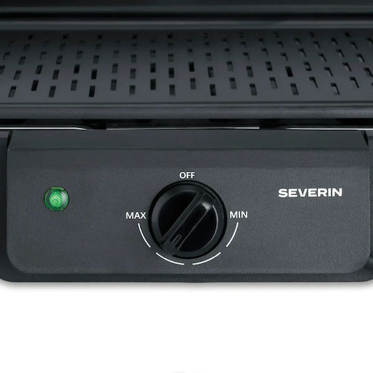 Severin Floor Standing Electric Aluminium Grill with Grooved Plate 2000W with Adjustable Thermostat 38x22cm
